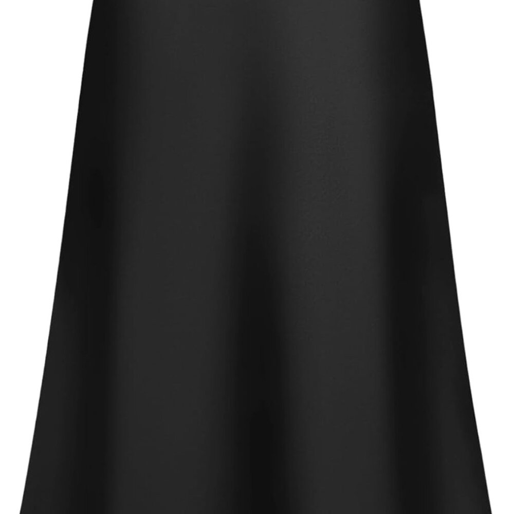Women's Stain Midi Skirt High Waist Flared Casual A Line Skirts Zipper Elegant W